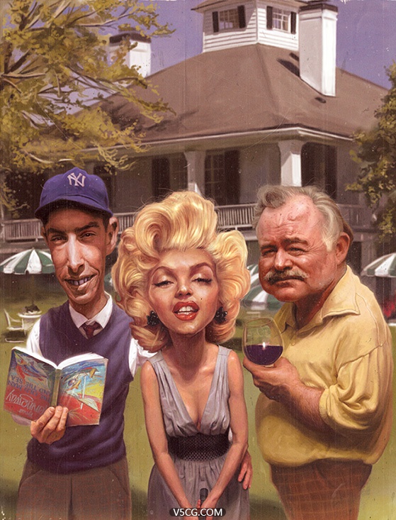 Monroe, Dimaggio, Hemingway.jpg