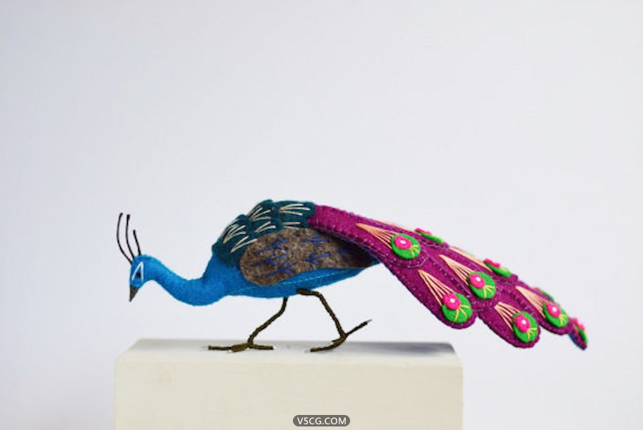 Colorful-Handcrafted-Peacocks-by-Jill-Ffrench-1.jpg