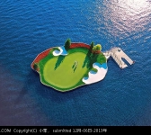 水上漂浮的高尔夫球场