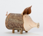 创意小猪萌储钱罐木质