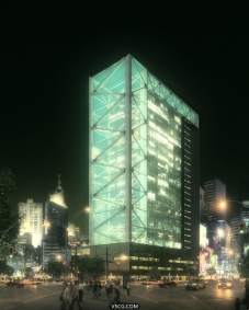 大厦夜景建筑表现