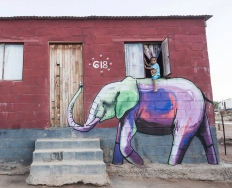 来自贫民窟的大象涂鸦